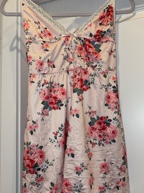 Floral Lace-Trim Chemise Slip - Pink Floral